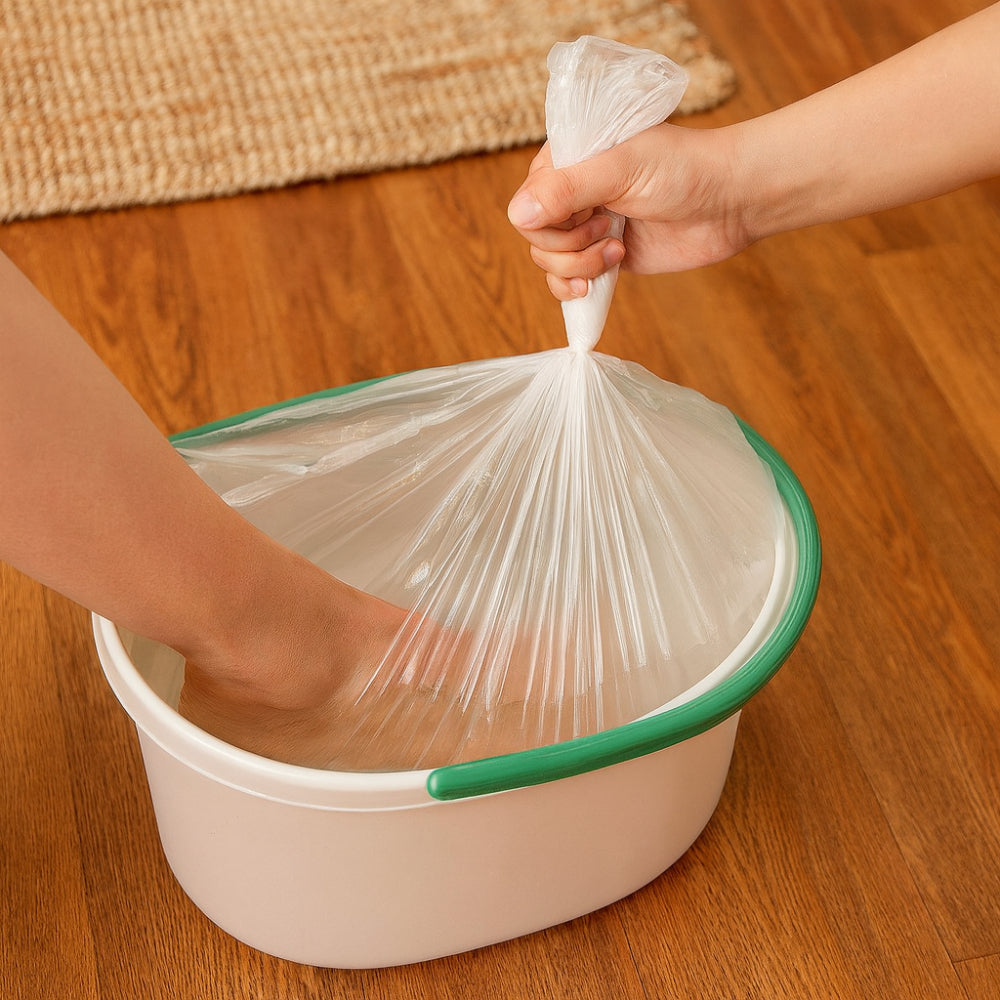 Jednorázové vložky do pedikérských vaniček z HDPE — průhledné jednorázové fólie