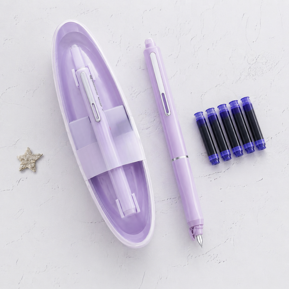 Fountain Pen Retractable Stainless Steel Refillable Writing Pen | Meowbutter