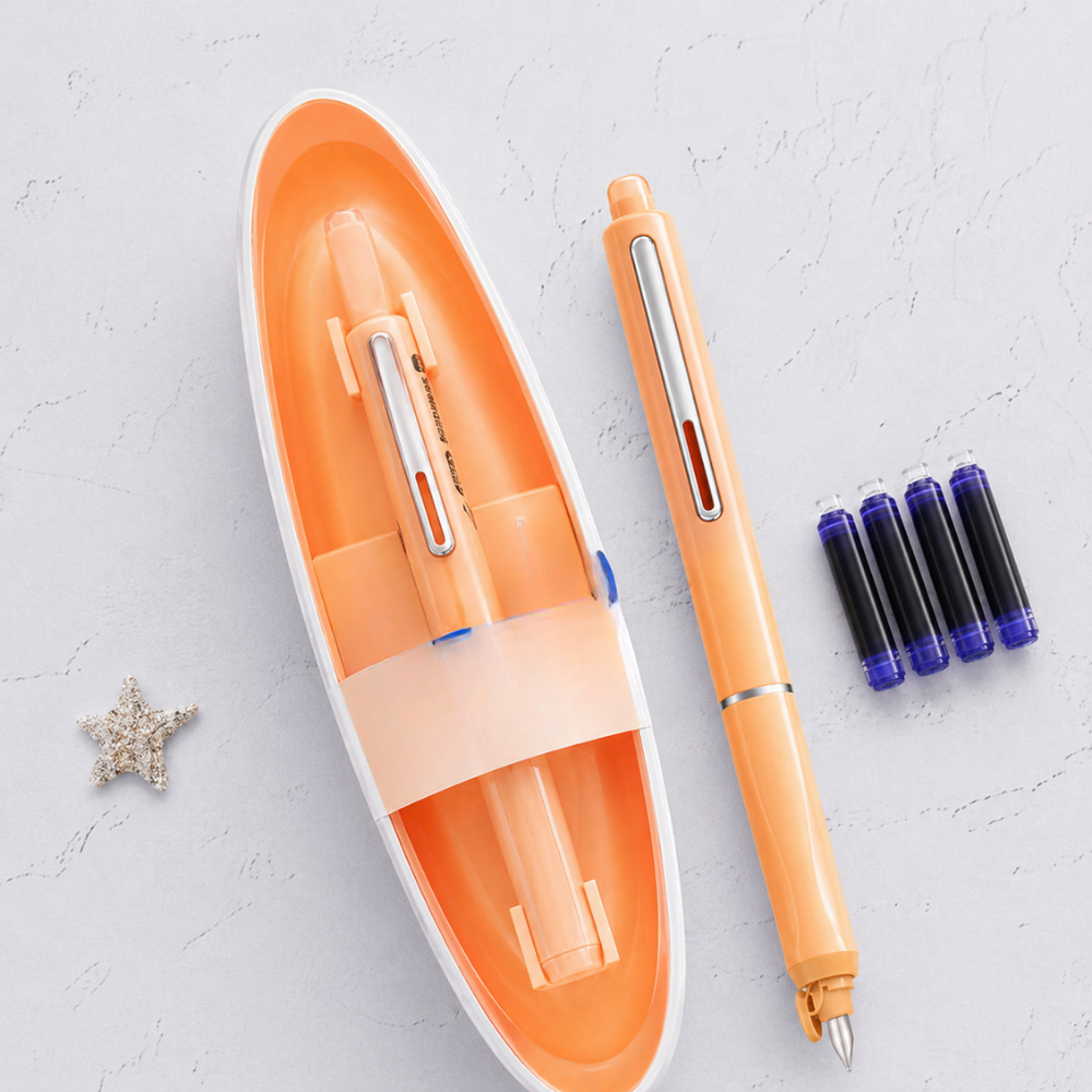 Fountain Pen Retractable Stainless Steel Refillable Writing Pen | Meowbutter