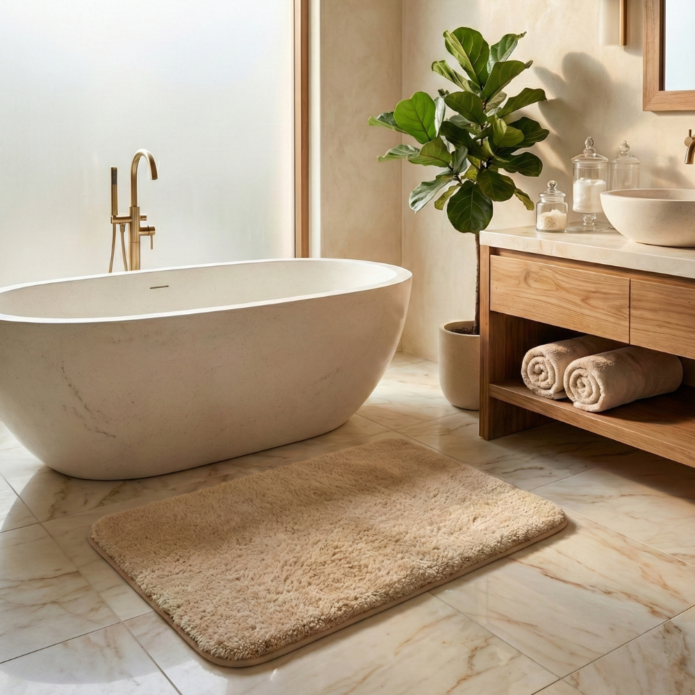 Tappetino da bagno in microfibra peluche antiscivolo per bagno