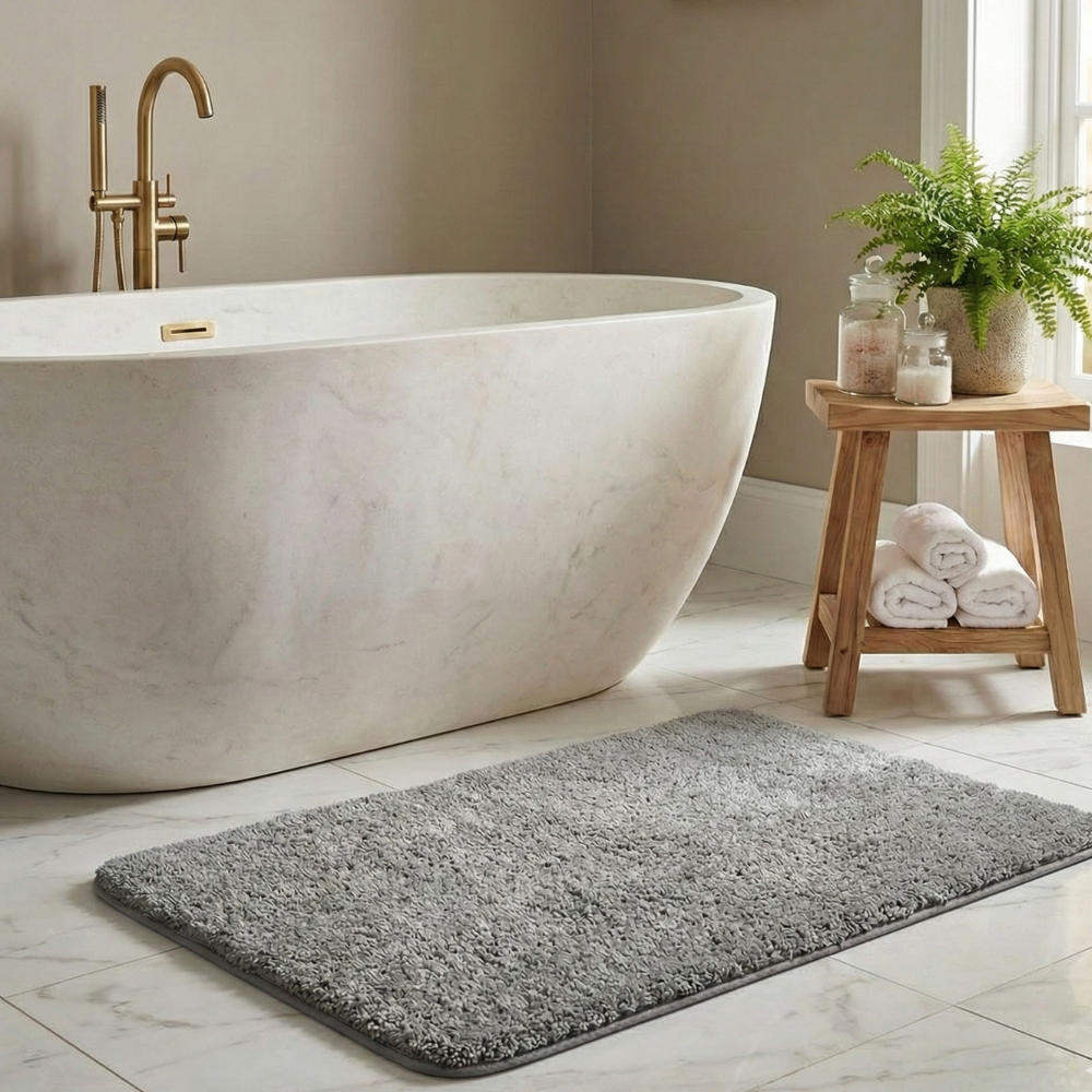 Tappetino da bagno in microfibra peluche antiscivolo per bagno