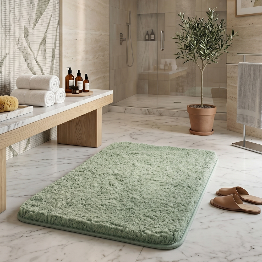 Tappetino da bagno in microfibra peluche antiscivolo per bagno