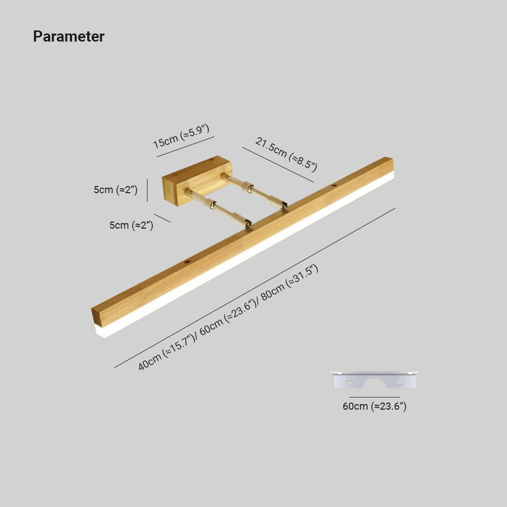 Metal and Acrylic Mirror Light With Linear LED Illumination for Bathroom and Bedroom