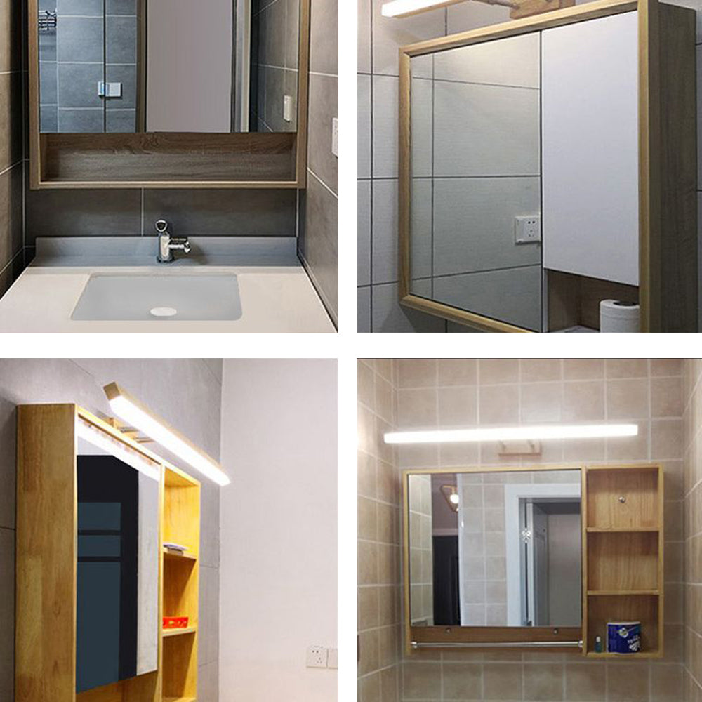 Metal and Acrylic Mirror Light With Linear LED Illumination for Bathroom and Bedroom