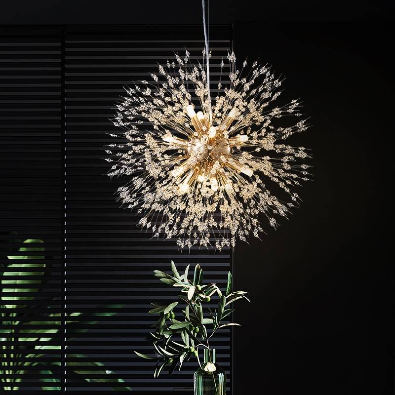 Sputnik Design Crystal Pendant Light In Metal And Acrylic
