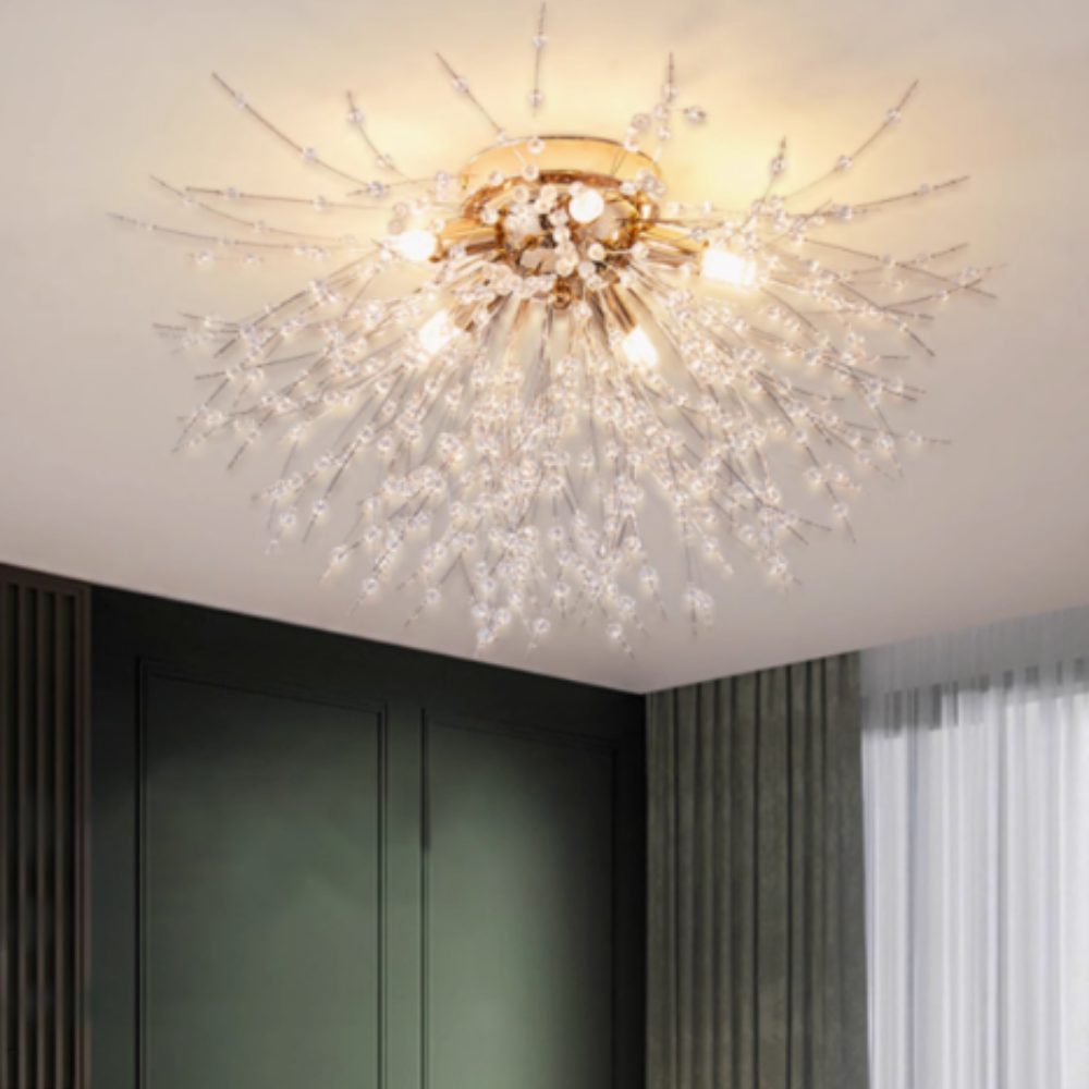 Sputnik Design Crystal Pendant Light In Metal And Acrylic