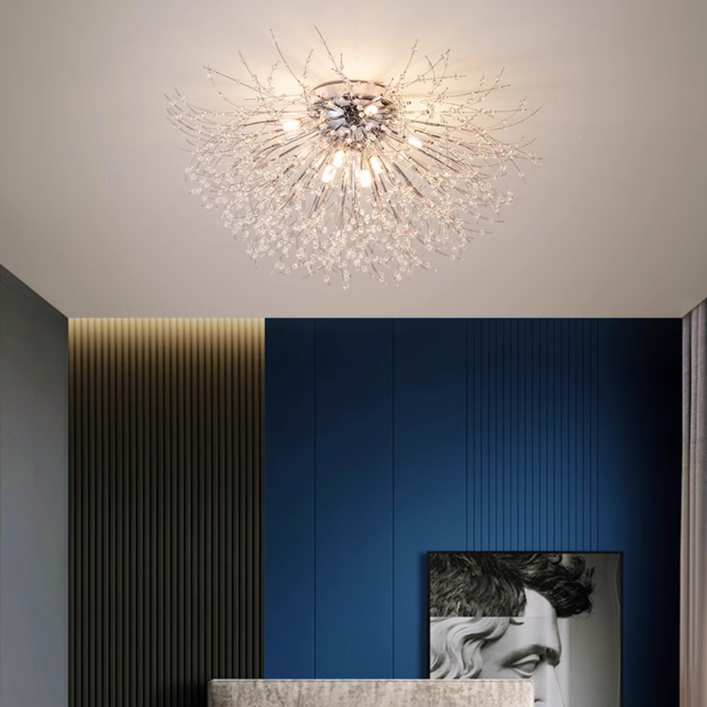 Sputnik Design Crystal Pendant Light In Metal And Acrylic