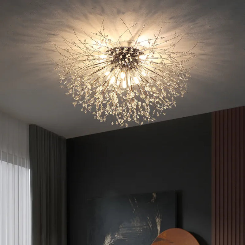 Sputnik Design Crystal Pendant Light In Metal And Acrylic