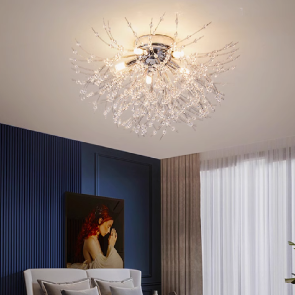Sputnik Design Crystal Pendant Light In Metal And Acrylic