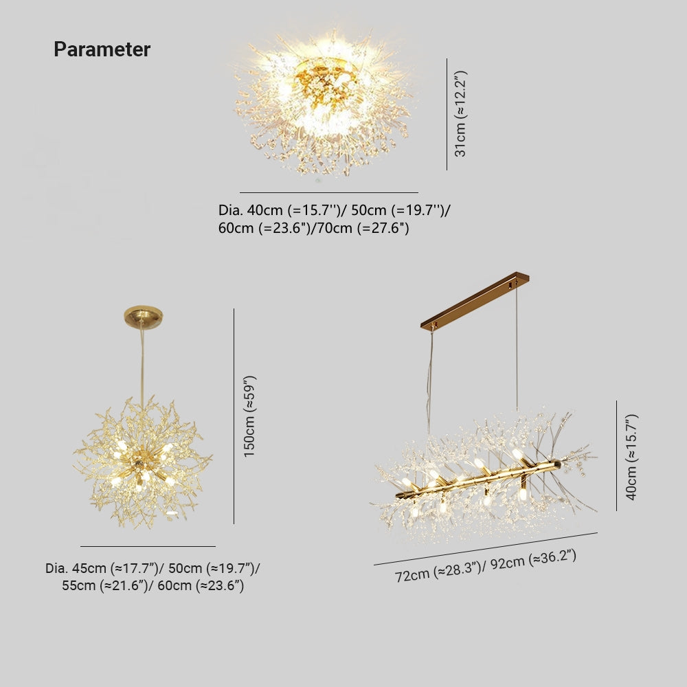 Sputnik Design Crystal Pendant Light In Metal And Acrylic