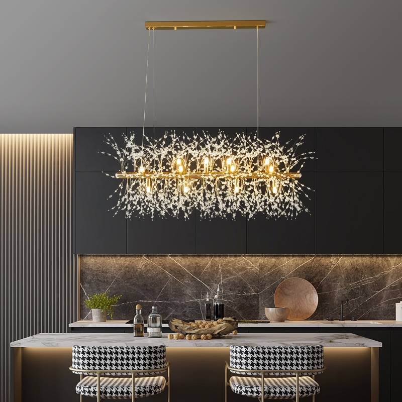Sputnik Design Crystal Pendant Light In Metal And Acrylic
