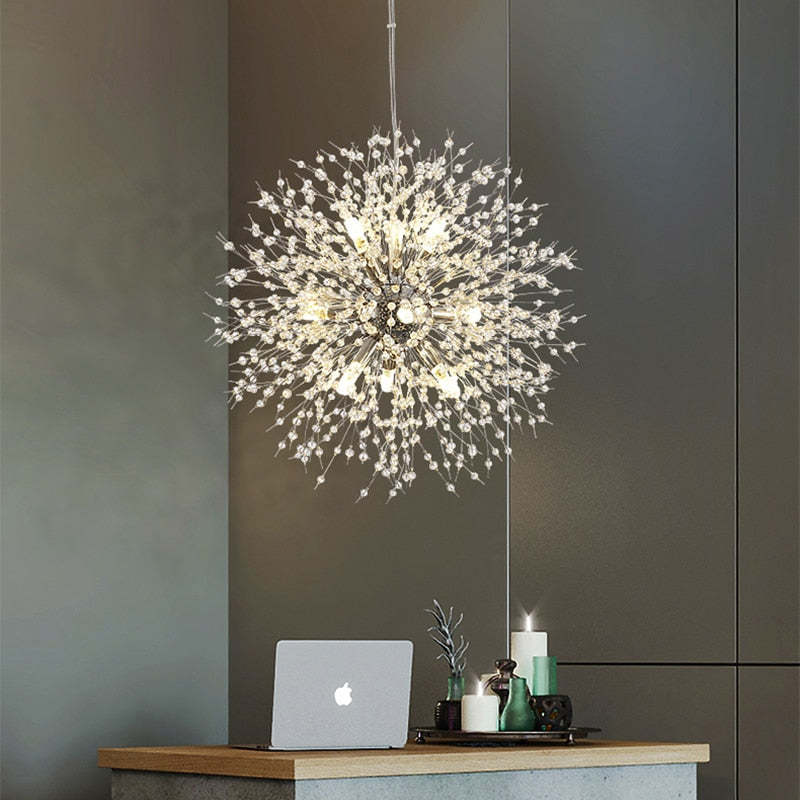 Sputnik Design Crystal Pendant Light In Metal And Acrylic