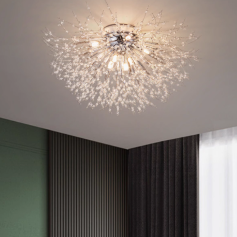 Sputnik Design Crystal Pendant Light In Metal And Acrylic