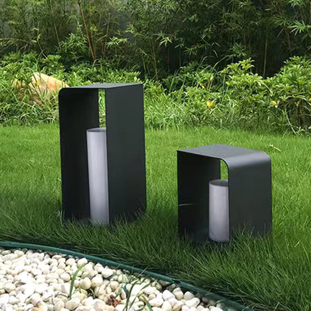Outdoor Garden Light In Minimalist Cube Design, LED, Metal And Wood, Solar Or Wired, IP65