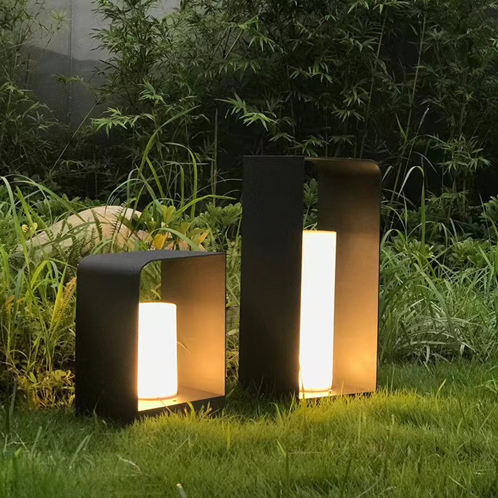 Outdoor Garden Light In Minimalist Cube Design, LED, Metal And Wood, Solar Or Wired, IP65