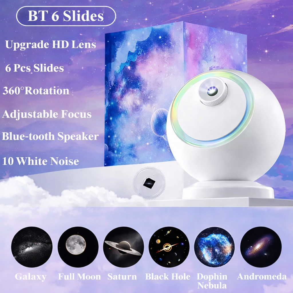 Rotating LED Star Projector — Bluetooth Galaxy Night Light