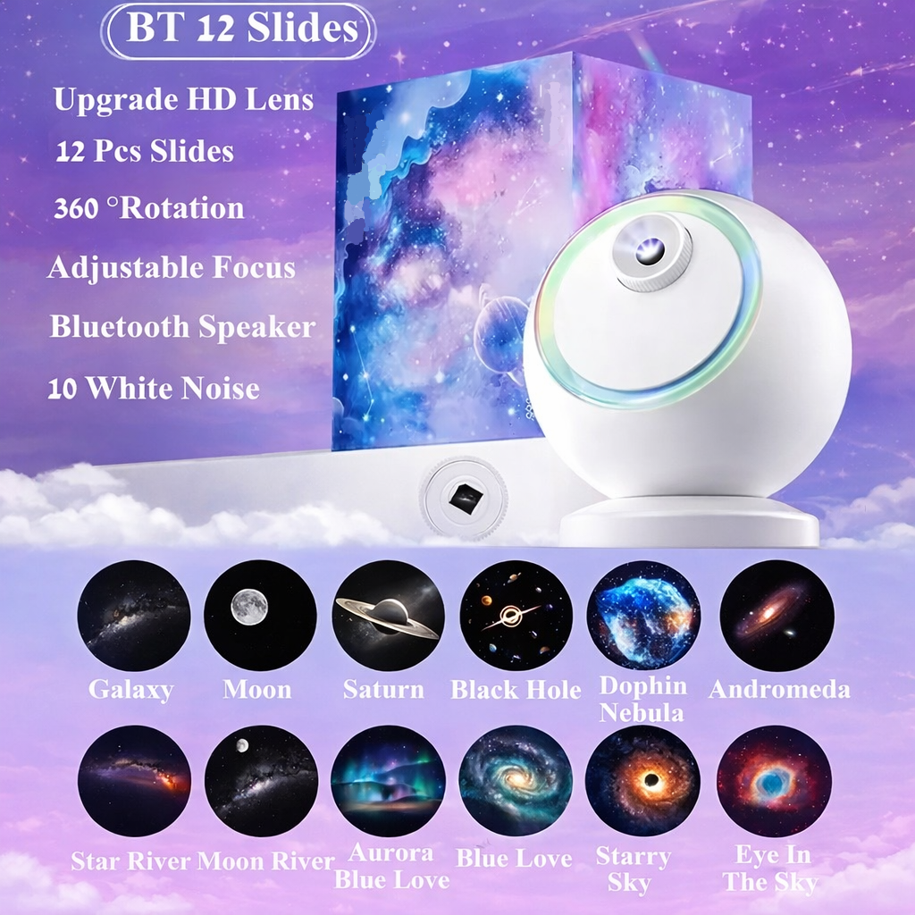 Rotating LED Star Projector — Bluetooth Galaxy Night Light