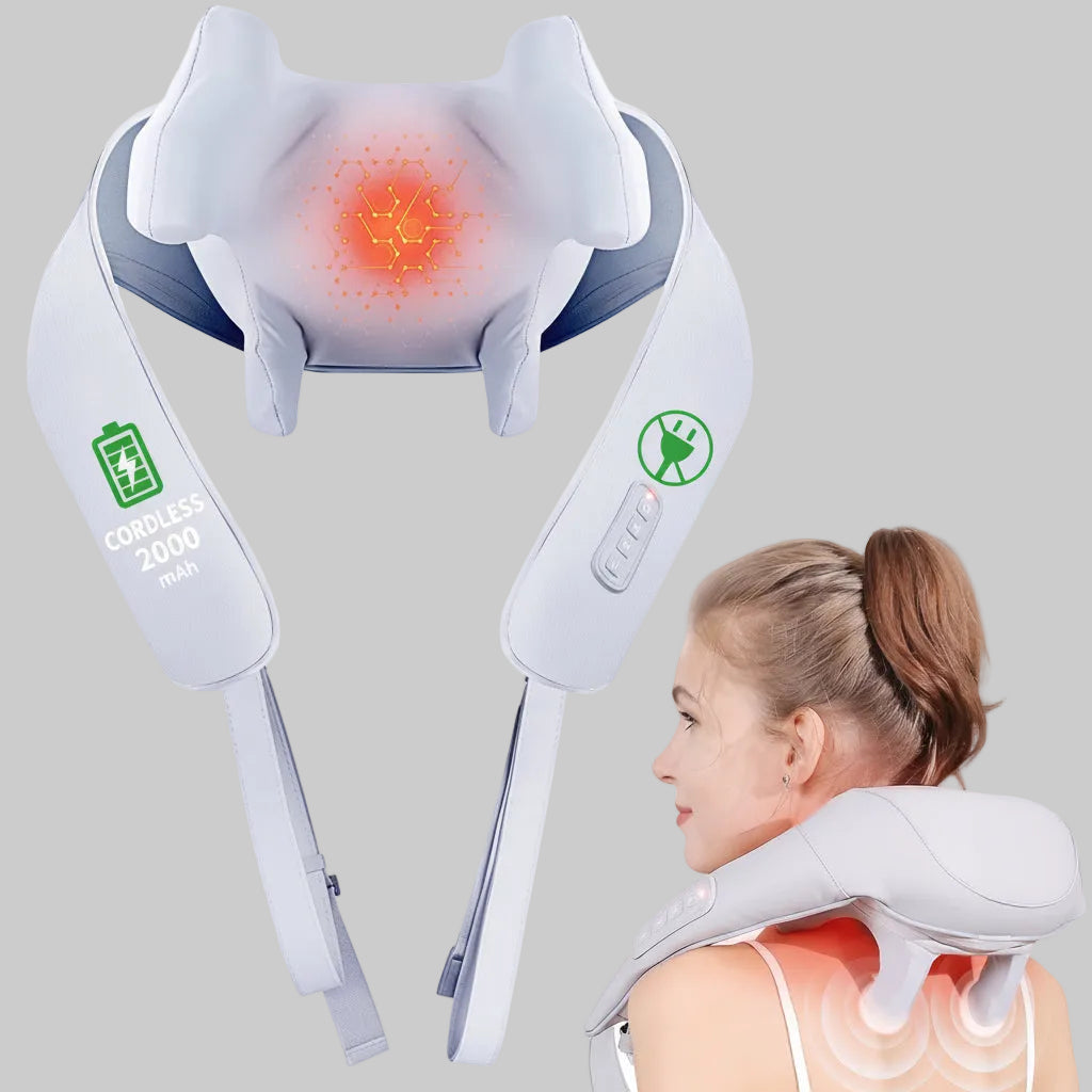 Trådløs nakkemassager til nakke og skuldre — bærbart omsluttende design