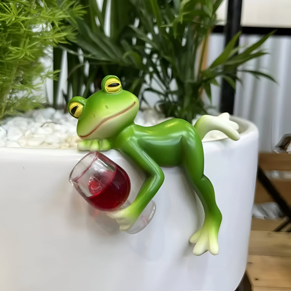 Garden Decor Frog Plant Pot Edge Hanging Ornament | Meowbutter