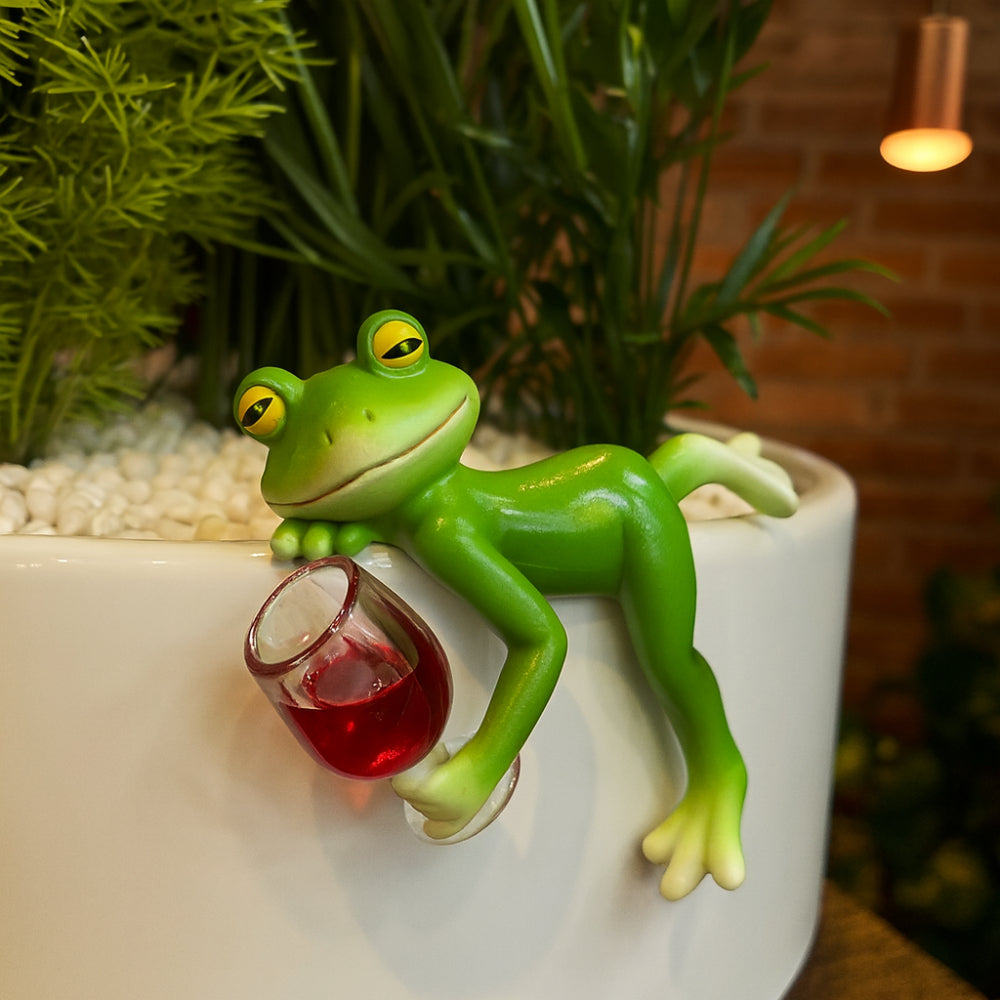 Garden Decor Frog Plant Pot Edge Hanging Ornament | Meowbutter