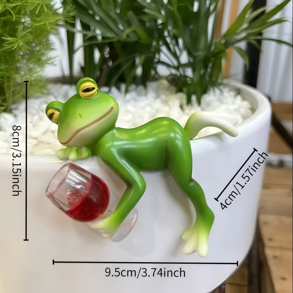 Garden Decor Frog Plant Pot Edge Hanging Ornament | Meowbutter
