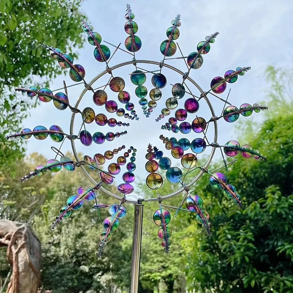 Garden Decor Metal Wind Spinner Outdoor Lawn Display | Meowbutter