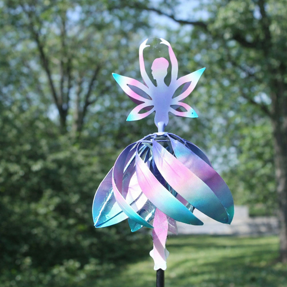 Metal Wind Spinner — Painted Iron Free-Rotating Sculpture