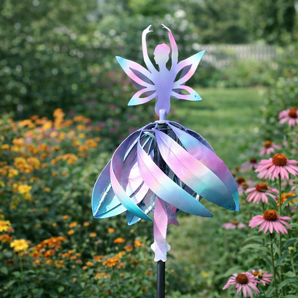 Metal Wind Spinner — Painted Iron Free-Rotating Sculpture