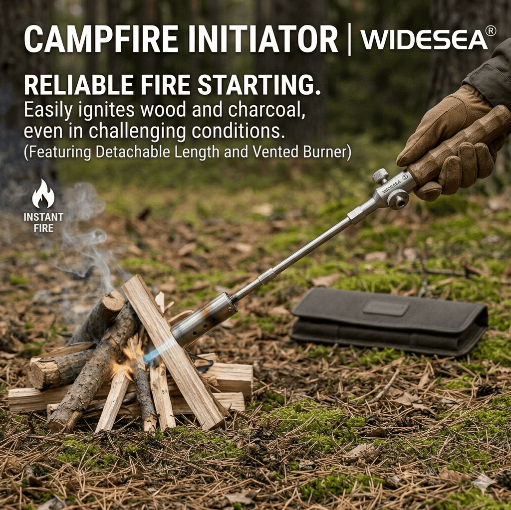 Kivio Wooden-Handled Gas Igniter For Camping And Outdoor Grilling