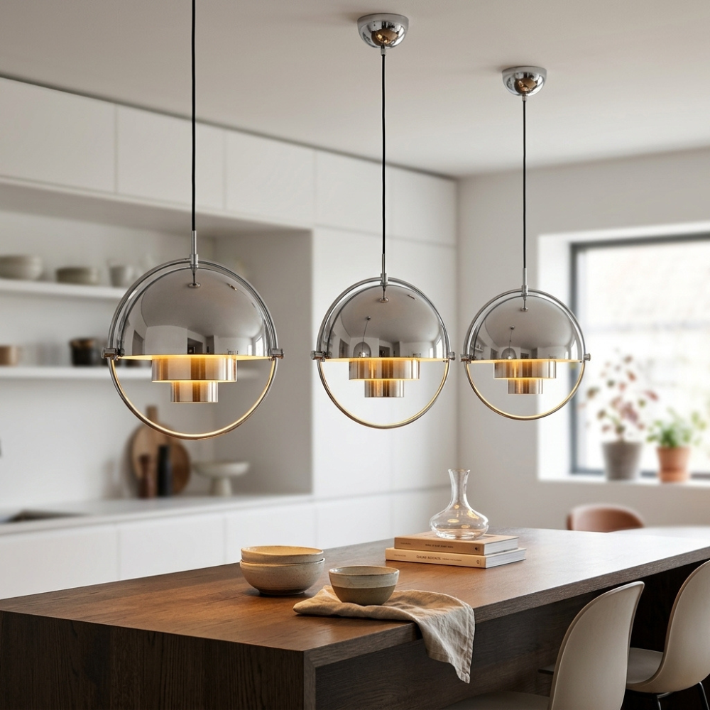 Geometric Pendant Light With Adjustable Sphere Bauhaus Modern Kitchen