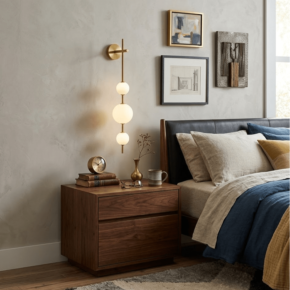 Glam Minimalist Contemporary Wall Sconce With Glass Shade And LED