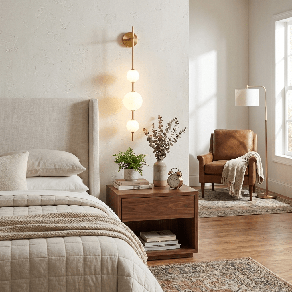 Glam Minimalist Contemporary Wall Sconce With Glass Shade And LED