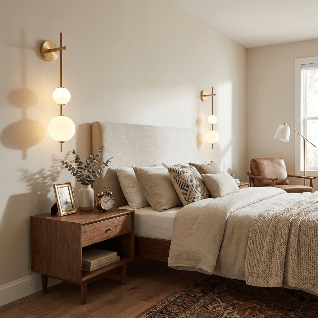 Glam Minimalist Contemporary Wall Sconce With Glass Shade And LED