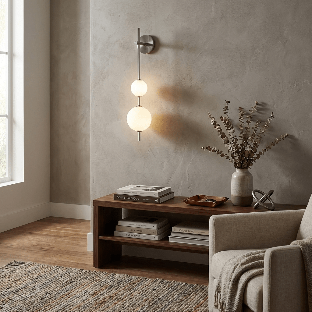 Glam Minimalist Contemporary Wall Sconce With Glass Shade And LED