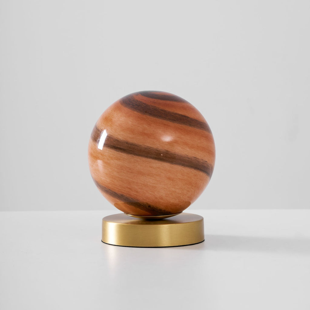 Bedside Glass Ball Lamp With Gold Finish Brass Base