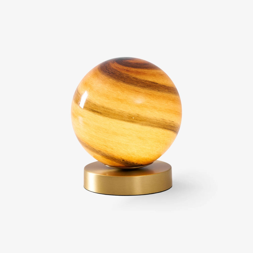 Bedside Glass Ball Lamp With Gold Finish Brass Base