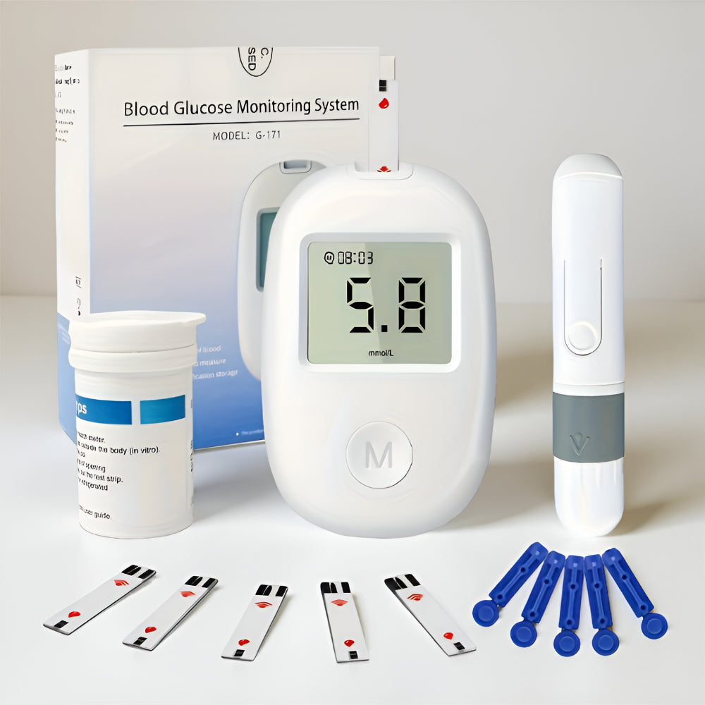 Compact Digital Blood Sugar Meter — Portable Glucose Monitor, Fast Readings, High-Contrast Display