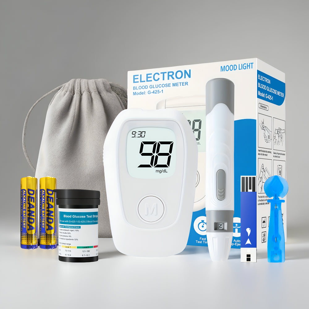Compact Digital Blood Sugar Meter — Portable Glucose Monitor, Fast Readings, High-Contrast Display