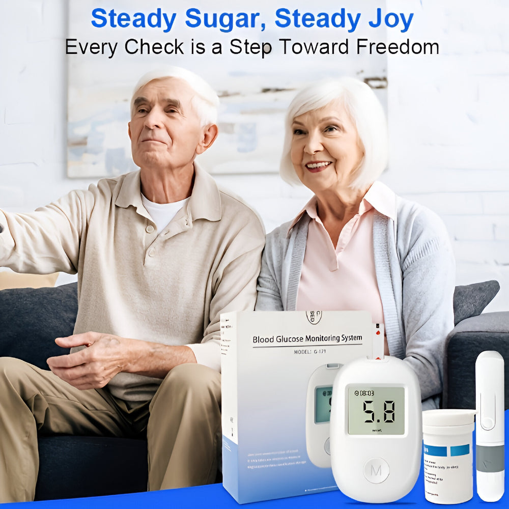 Compact Digital Blood Sugar Meter — Portable Glucose Monitor, Fast Readings, High-Contrast Display