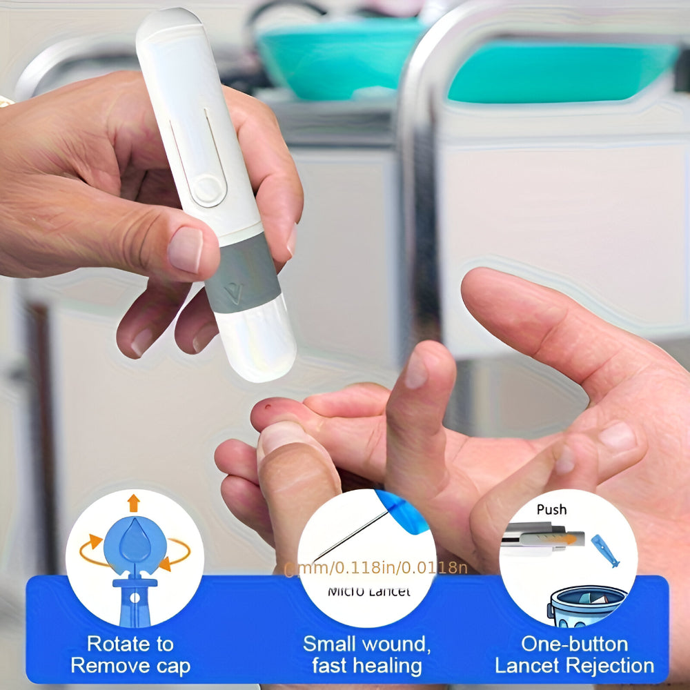 Compact Digital Blood Sugar Meter — Portable Glucose Monitor, Fast Readings, High-Contrast Display