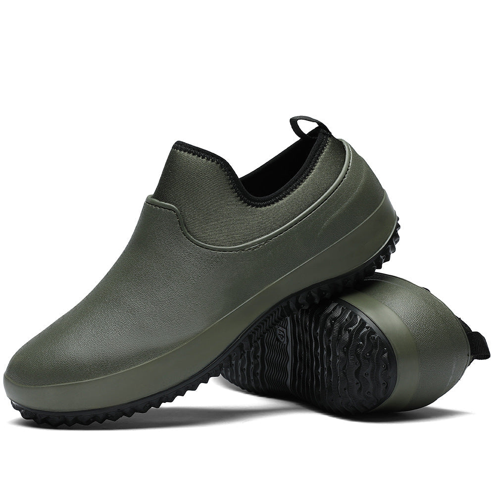 Chaussures de travail étanches à enfiler — conception sans lacets, structure renforcée, confort toute la journée