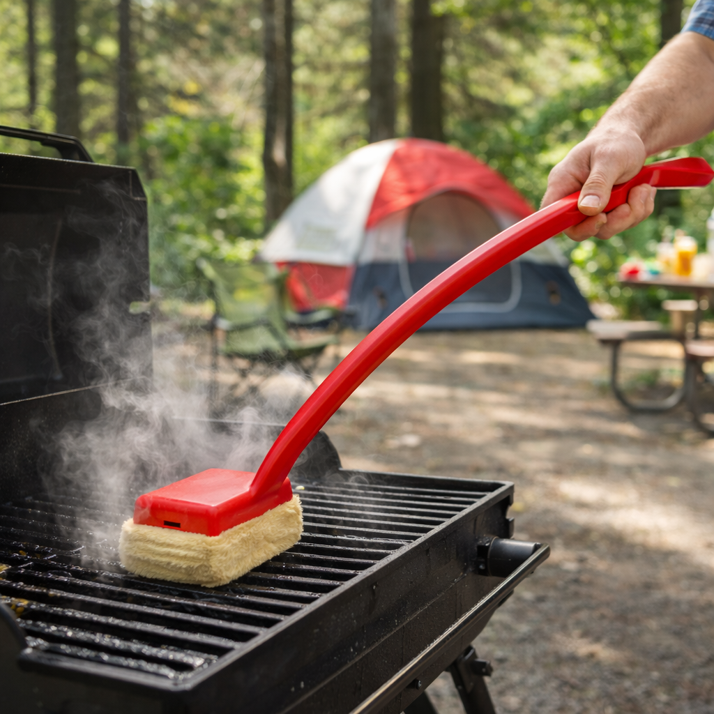 Grill Cleaning Brush Steam Scrubber Bristle Free Long Handle | Meowbutter