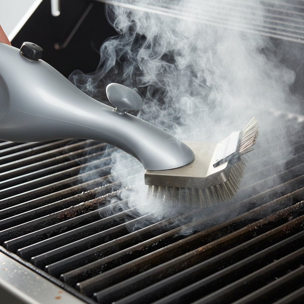 Odolný kartáč na gril BBQ - parní čistič a ocelové štětiny