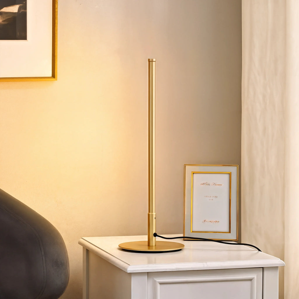 Golden LED Desk Lamp With Soft Warm Light For Home Office Use