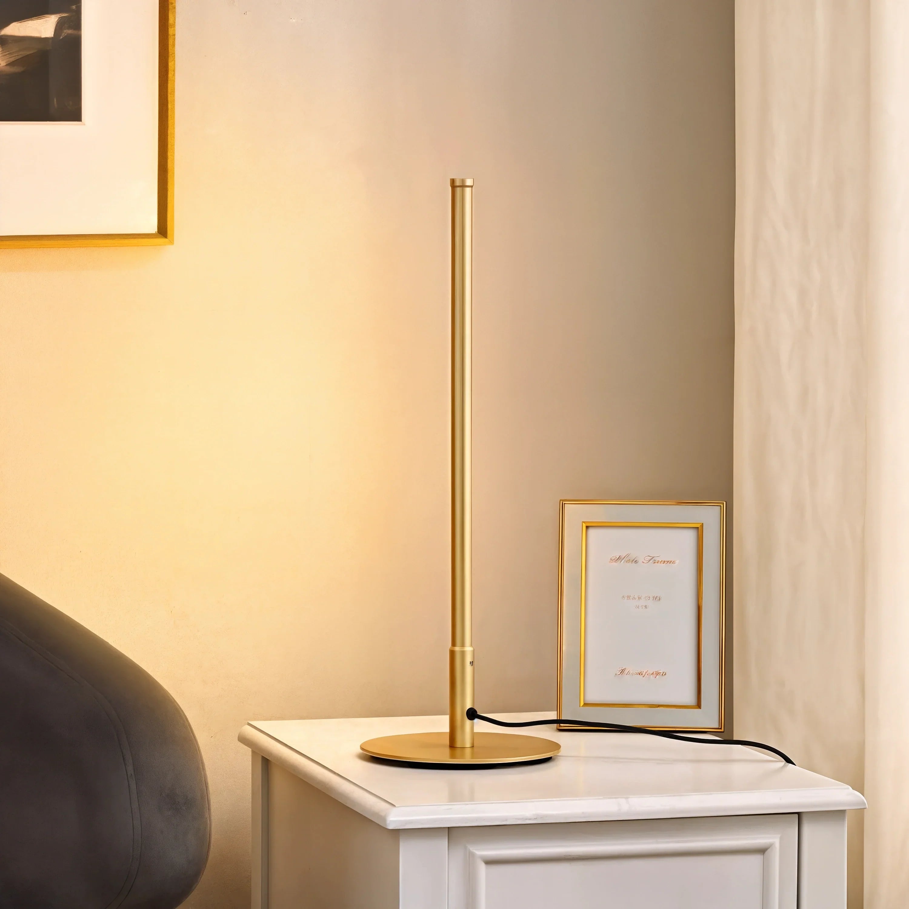 Golden LED Desk Lamp With Soft Warm Light For Home Office Use