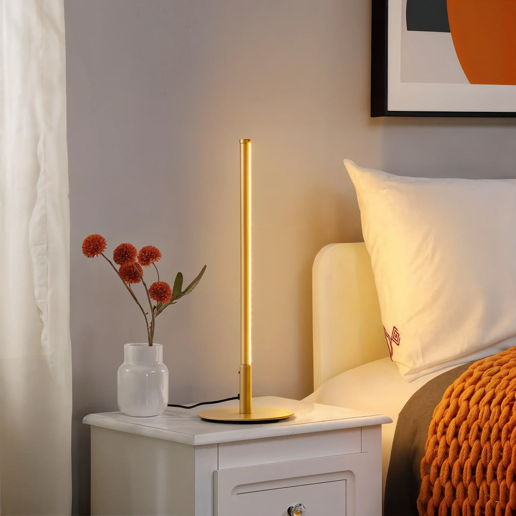 Golden LED Desk Lamp With Soft Warm Light For Home Office Use