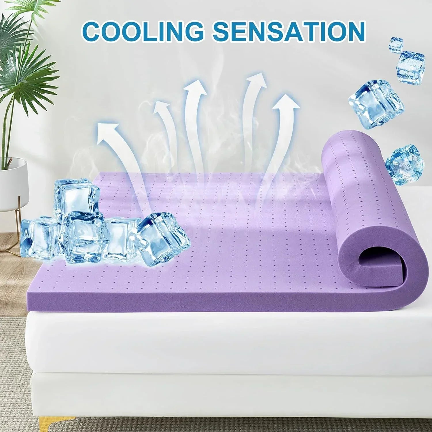 Topper per materasso rinfrescante Comfort Rest infuso di gel — tutte le misure di letto
