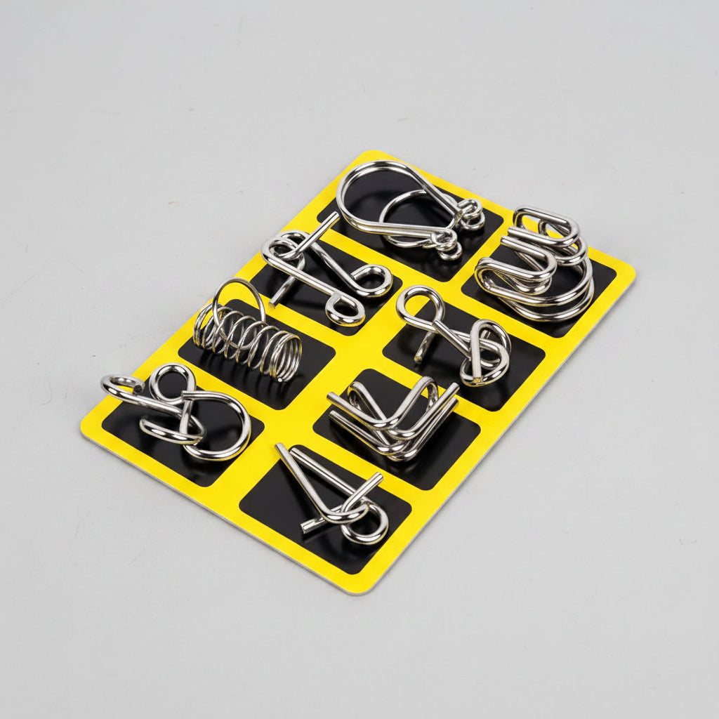 Puzzle Toys Metal Brain Teaser Logic Game Set | Meowbutter