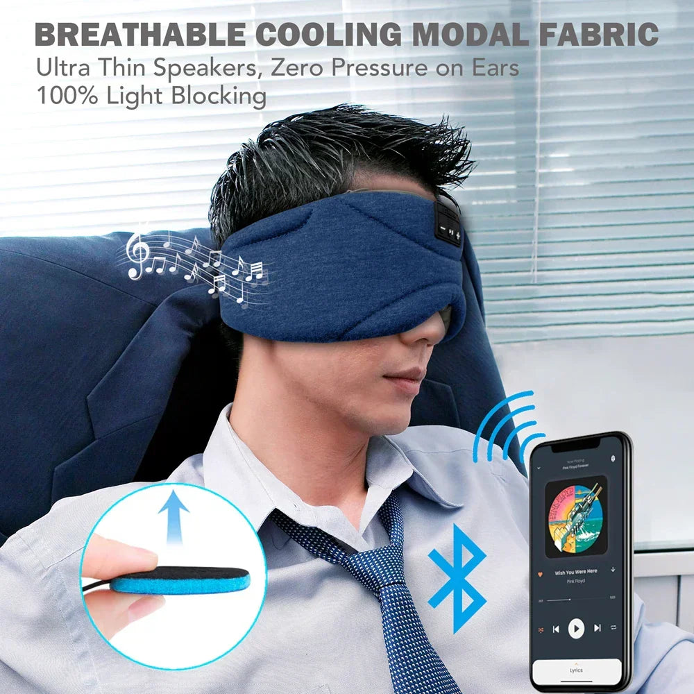ComfortZone Bluetooth Sleep Mask — Light Blocking Contour, Soft Integrated Speakers
