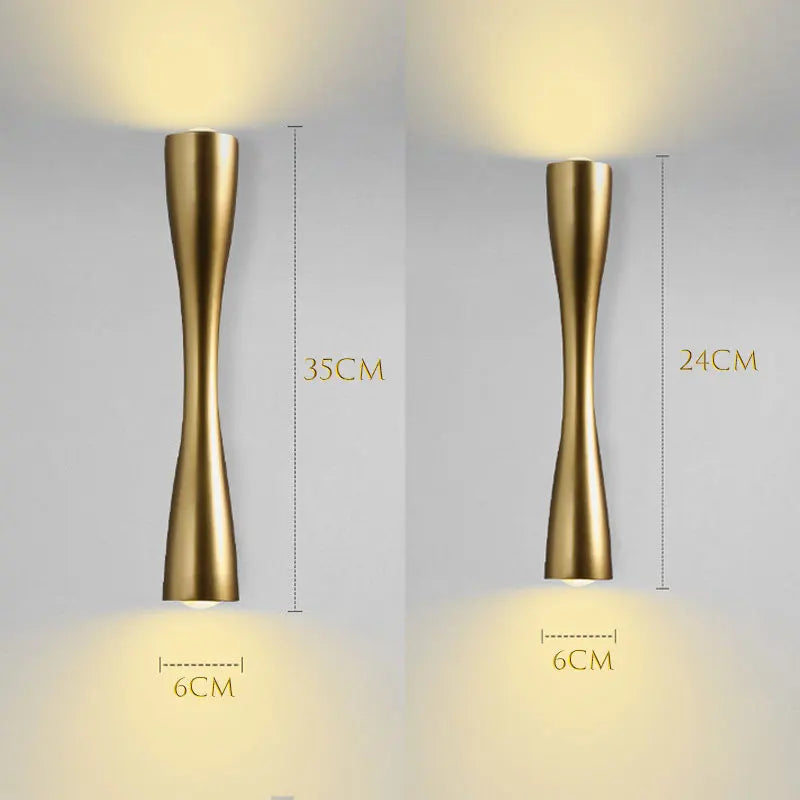 Modern Gold Wall Light | Nordic Up & Down Waterproof Lamp | Meowbutter